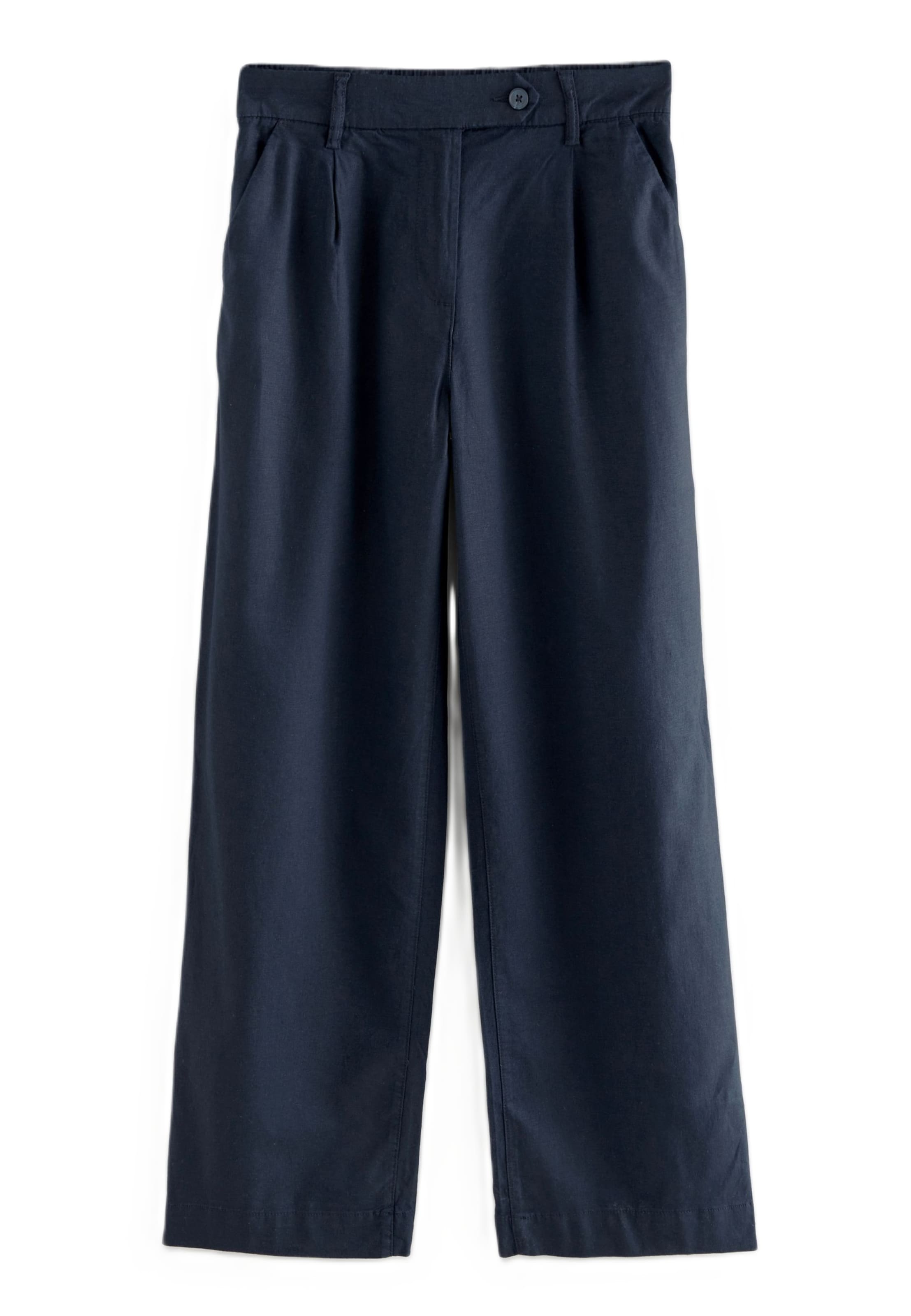 Next Avar lõige Voltidega püksid, värv sinine: eest vaates