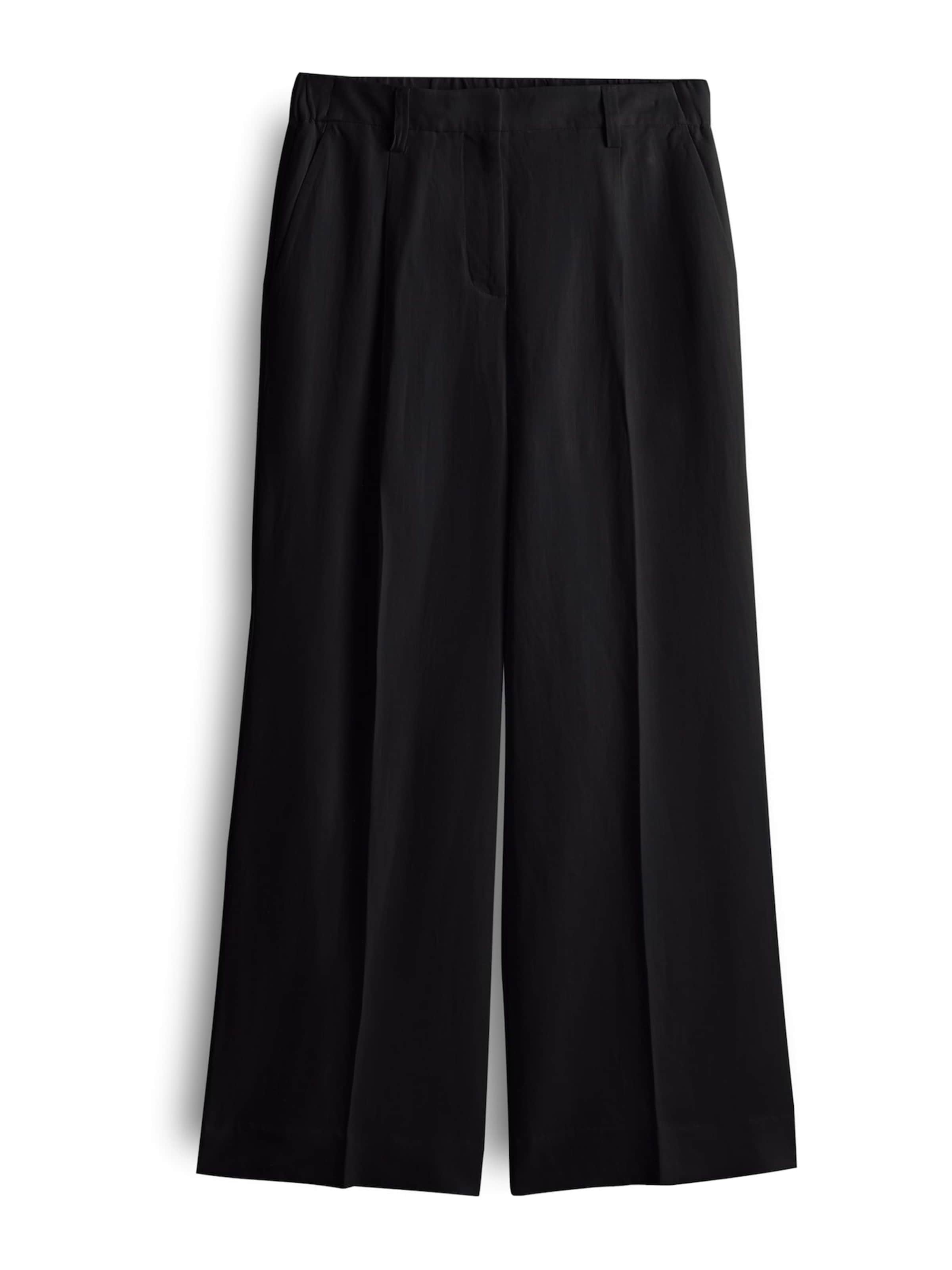 Someday Loose fit Trousers with creases 'Celino' in Black: front