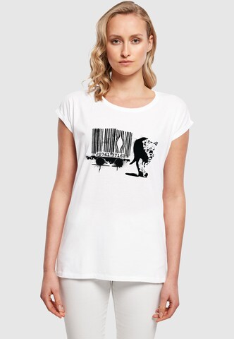 T-shirt 'Brandalised - Barcode Leopard Circle' Merchcode en blanc : devant
