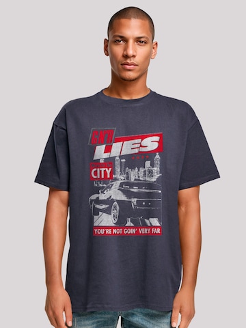 F4NT4STIC Shirt 'Guns N' Roses Lies City Rock Music' in Blue: front