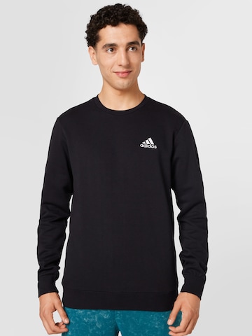 melns ADIDAS SPORTSWEAR Sportiska tipa džemperis 'Essentials': no priekšpuses
