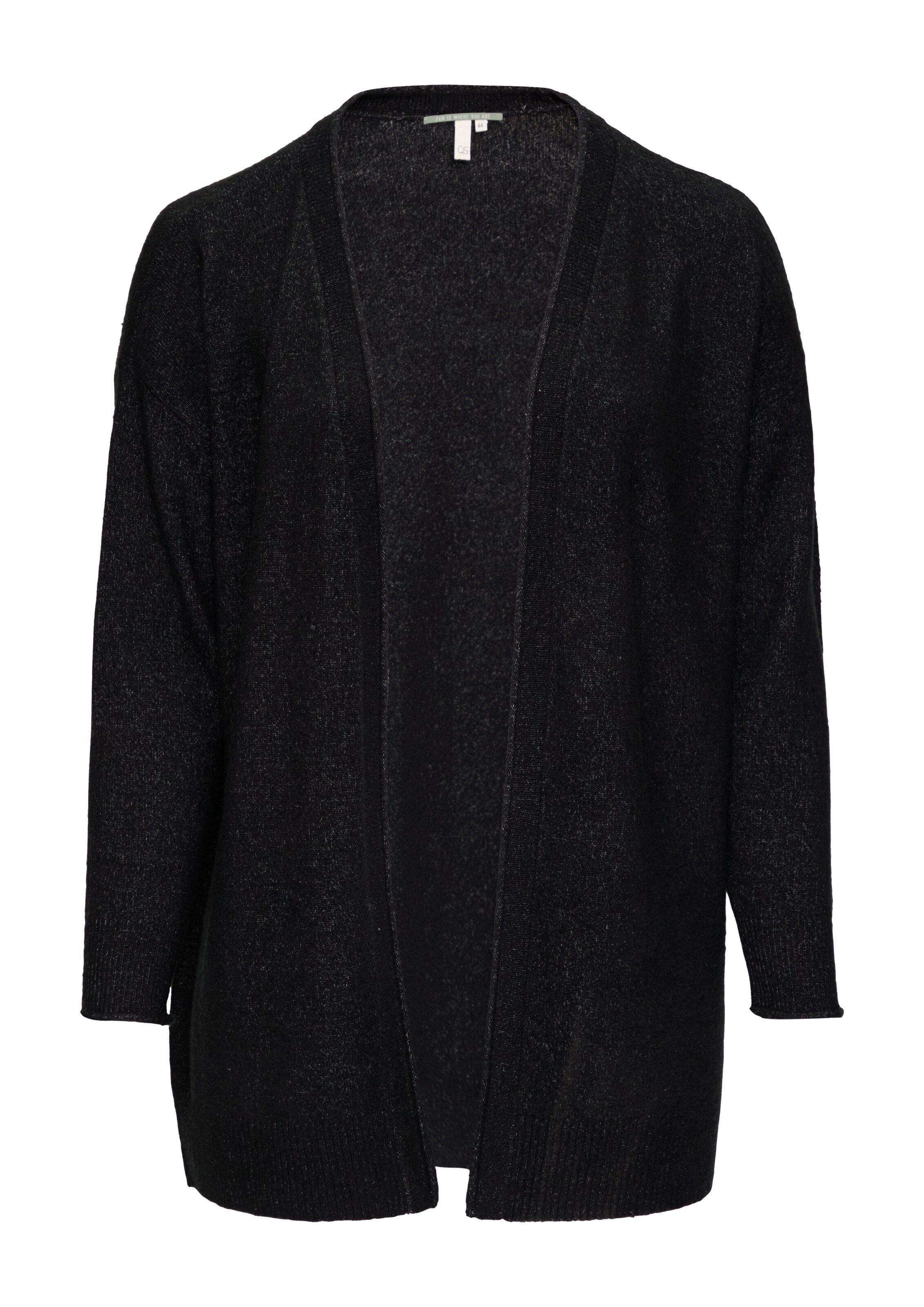 QS Strickjacke in Schwarz: Vorderseite