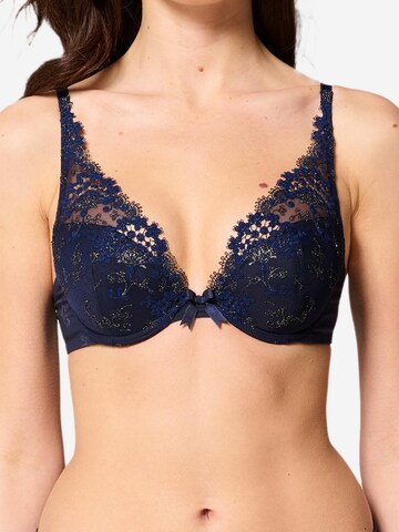 Simone Perele Push-up Bra 'Wish' in Blue