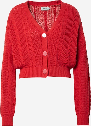 ONLY Knit Cardigan 'CARLA' in Red: front
