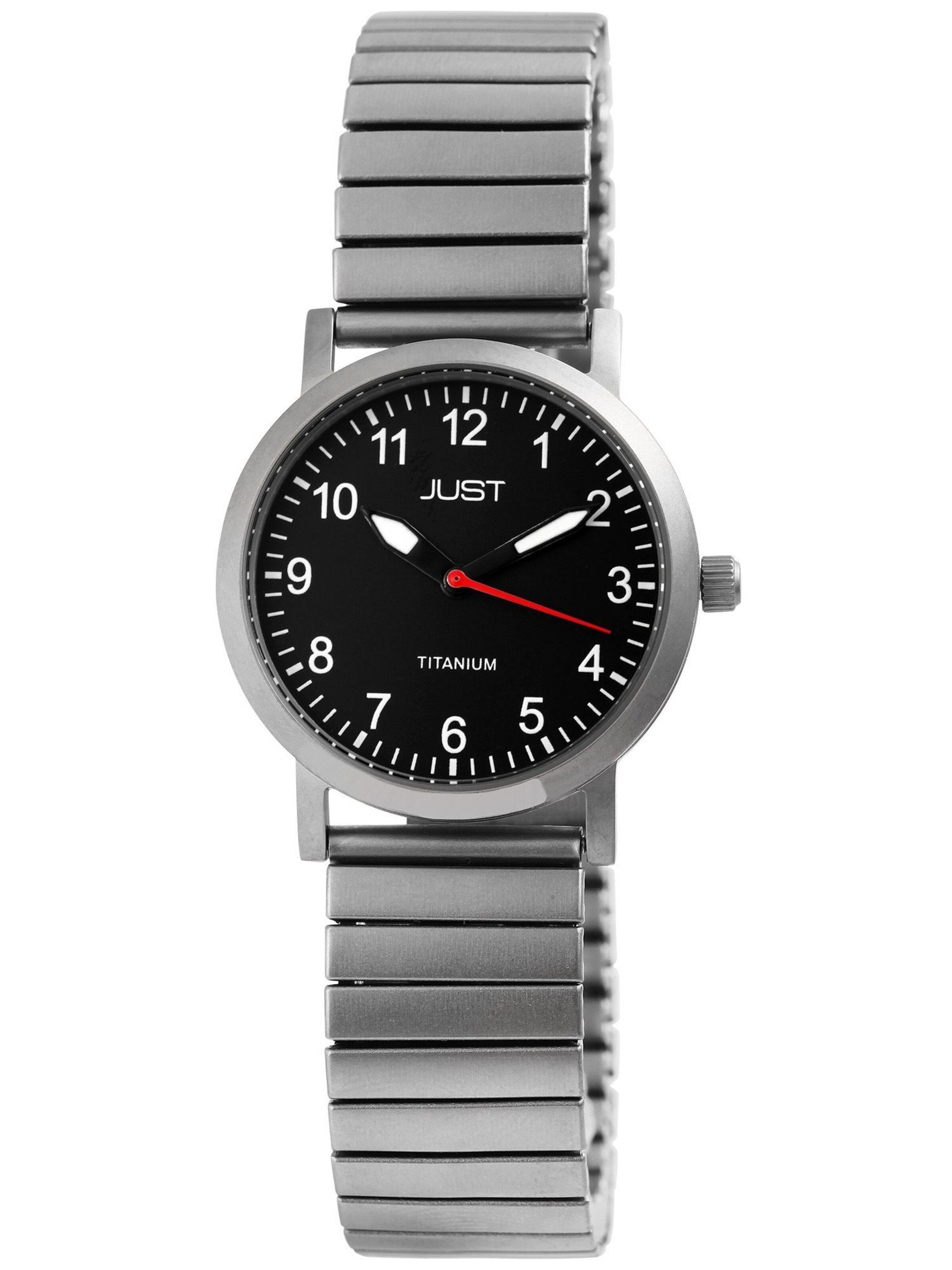 JUST Analog Watch 'Liza, Titan' in Silver: front