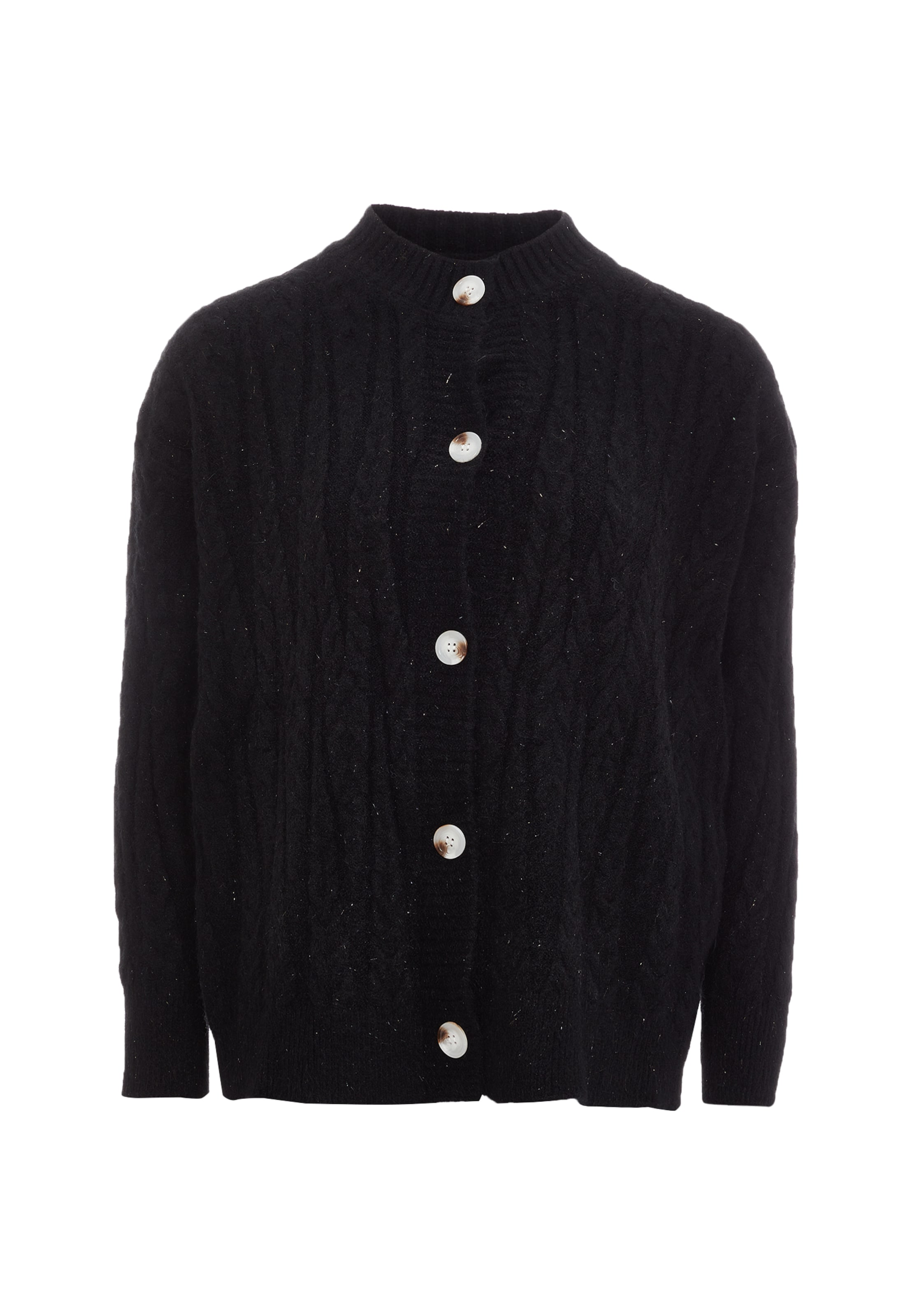 NALLY Gebreid vest in Zwart: voorkant