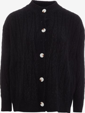 NALLY Knit Cardigan in Black: front