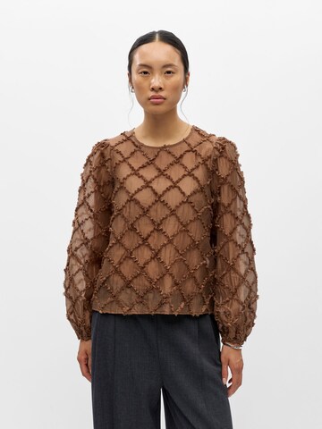 OBJECT Blouse 'Luisa' in Bruin: voorkant
