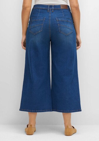 SHEEGO Wide Leg Plisserte jeans i blå