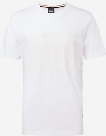 BOSS Black Тениска 'Tiburt' в бяло: отпред