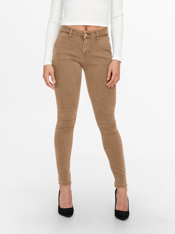 Skinny Jean 'ONLBLUSH' ONLY en marron : devant