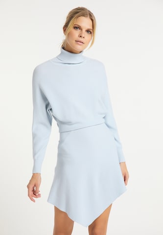 usha WHITE LABEL Knitted dress in Blue: front