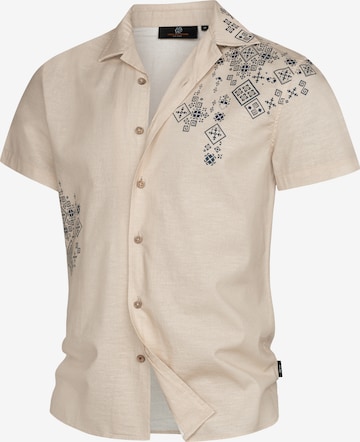 INDICODE JEANS Overhemd 'Cotta' in Beige: voorkant