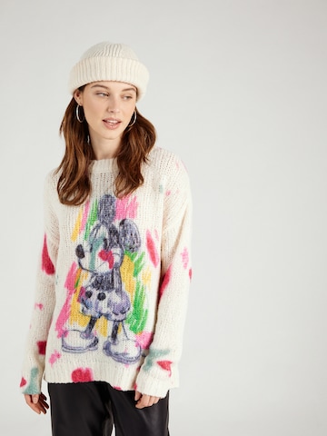 Pullover 'Mickey' di Frogbox in bianco: frontale