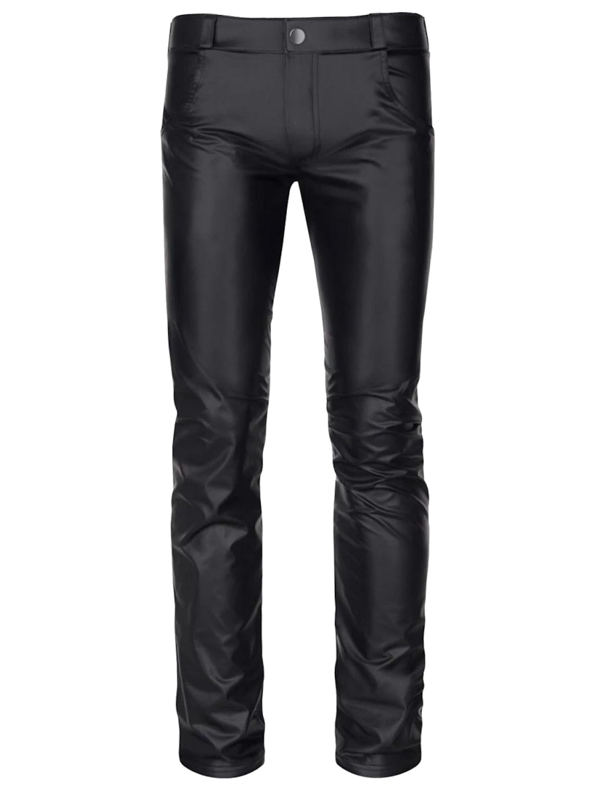 Regnes Fetish Planet Slim fit Pants 'Vincenzo' in Black: front