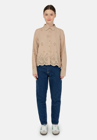 FRESHLIONS Langarmbluse 'Kate' in Beige