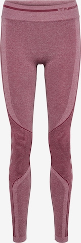 Skinny Pantalon de sport Hummel en violet : devant