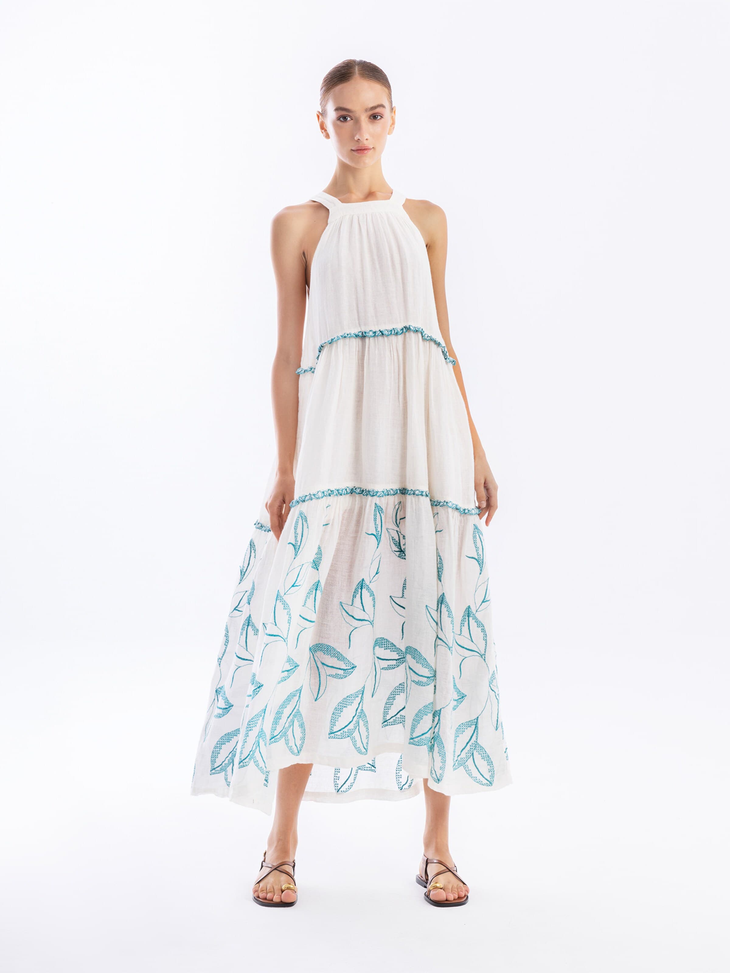 Robe Haris Cotton en blanc : devant