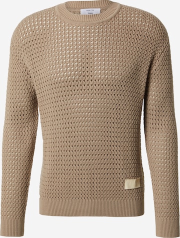 DAN FOX APPAREL Sweater 'Antonio' in Beige: front