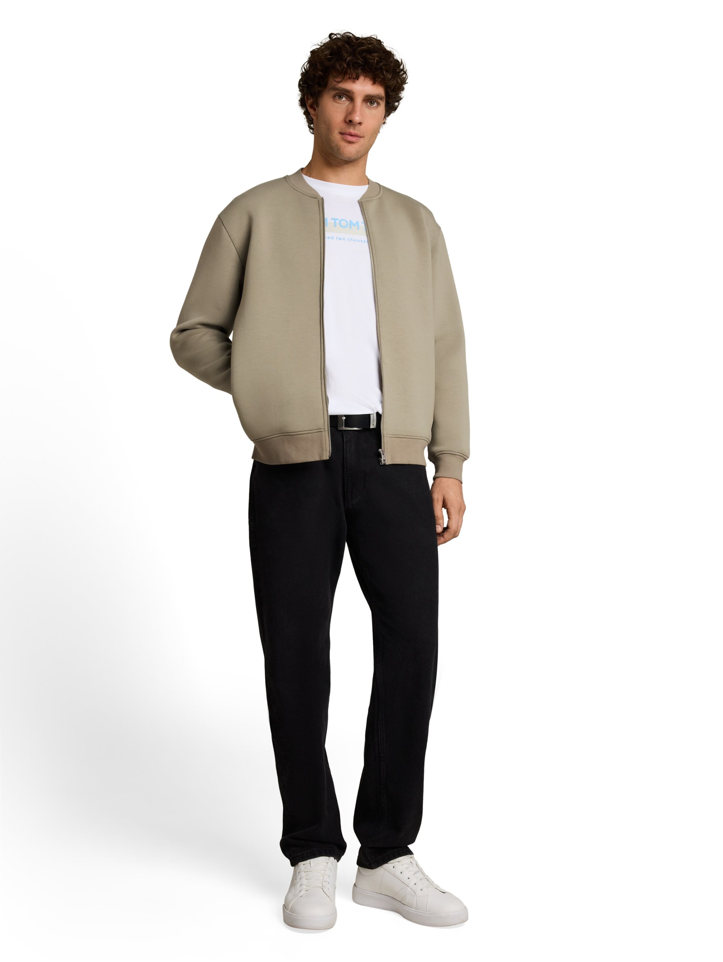 TOM TAILOR DENIM Sweat jacket in Green