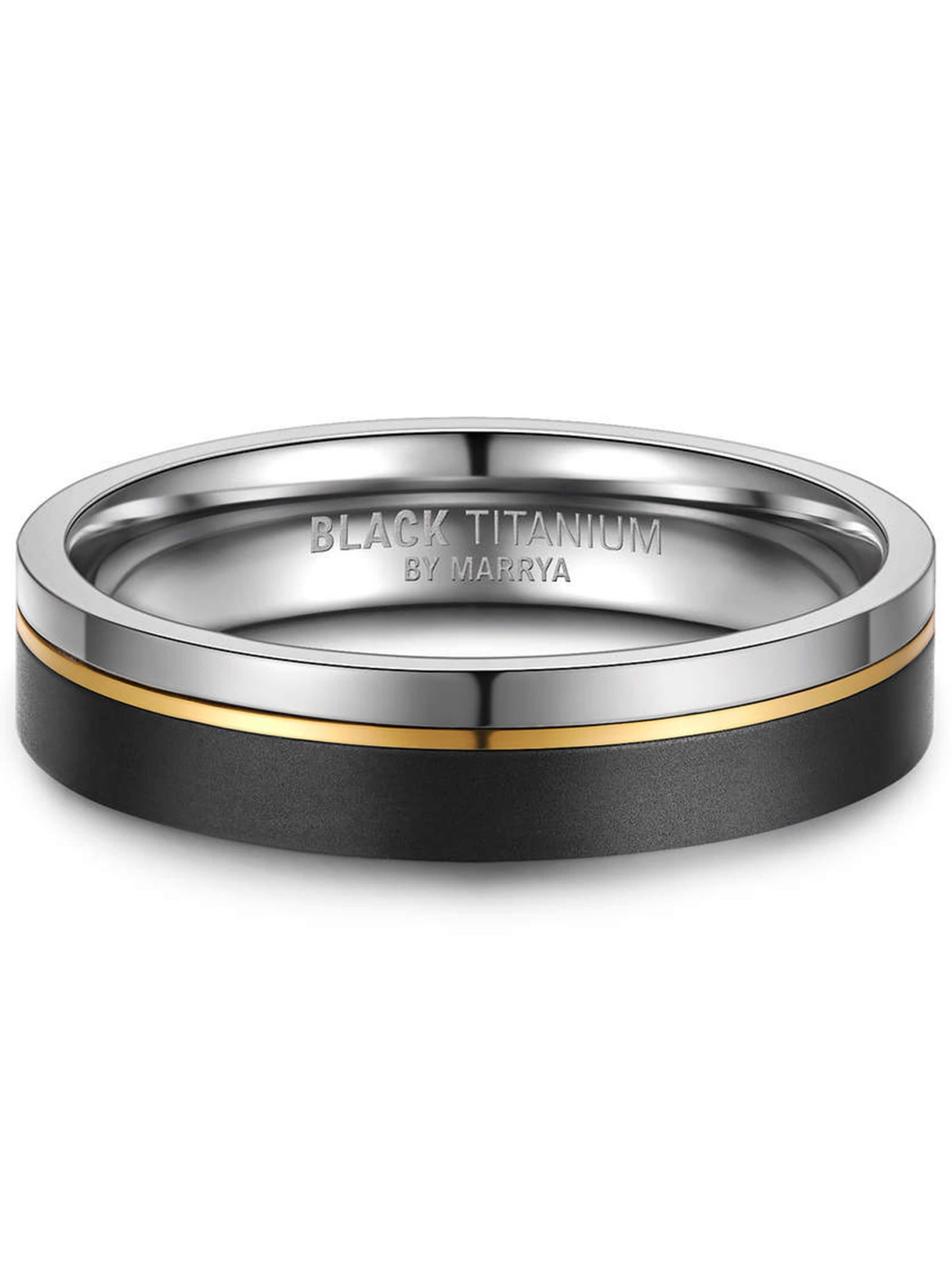 Anello 'MARRYA Ehering BT-02 aus Black Titanium' di MARRYA in grigio