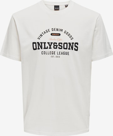Only & Sons Koszulka 'LENNY LIFE' w kolorze biały: przód