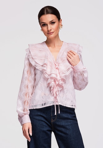 Ombre Blouse in Pink: front