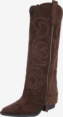 Ital-Design Cowboy Boots in Brown: front