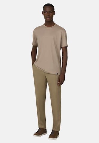 Boggi Milano Slim fit Pleat-front trousers in Grey