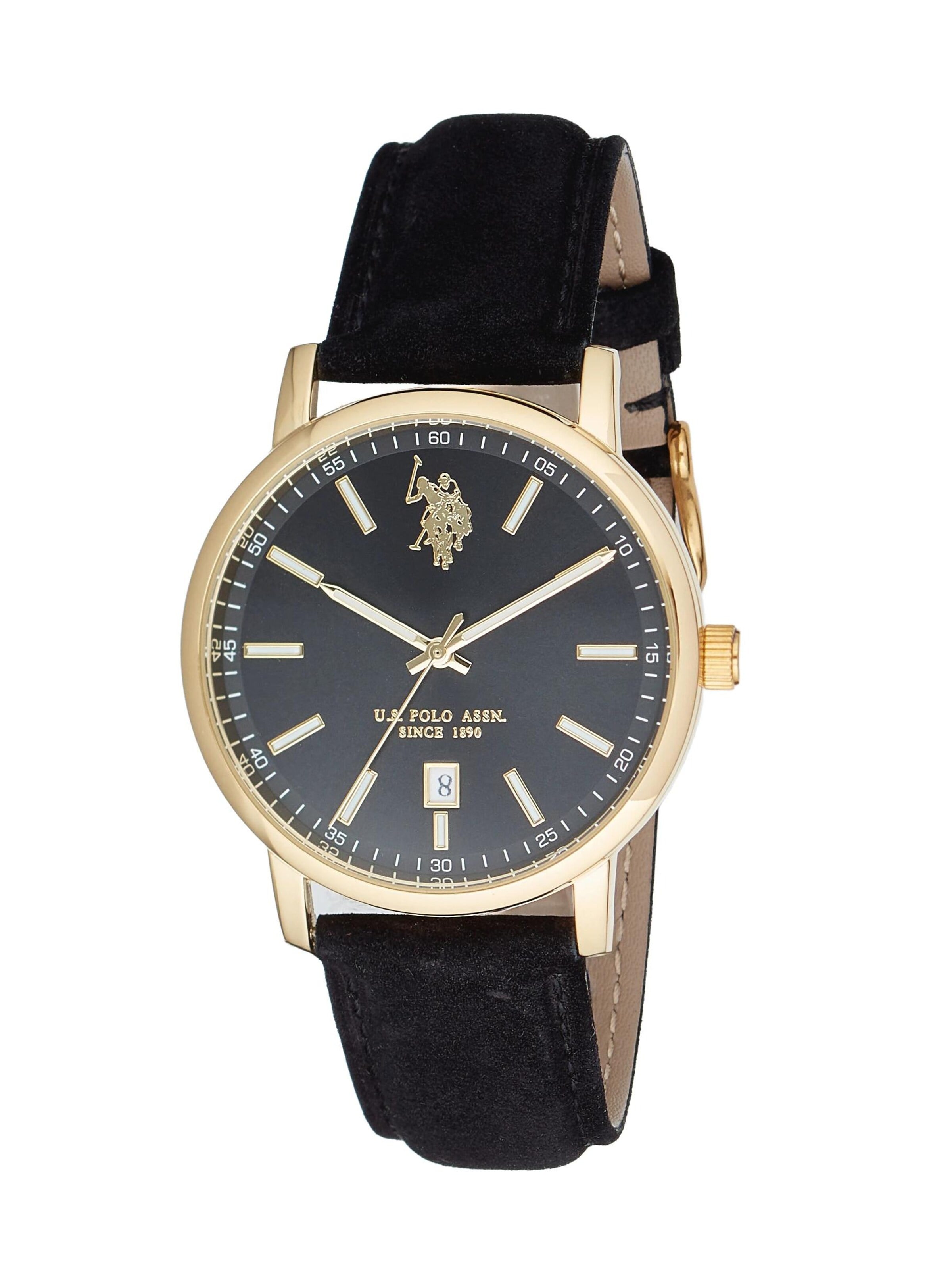 U.S. POLO ASSN. Analog watch 'Melville' in Black: front