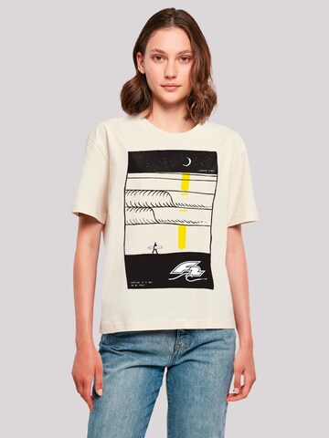 F2 T-Shirt 'Be Free Surfer Style Sommer' in Beige: Vorderseite
