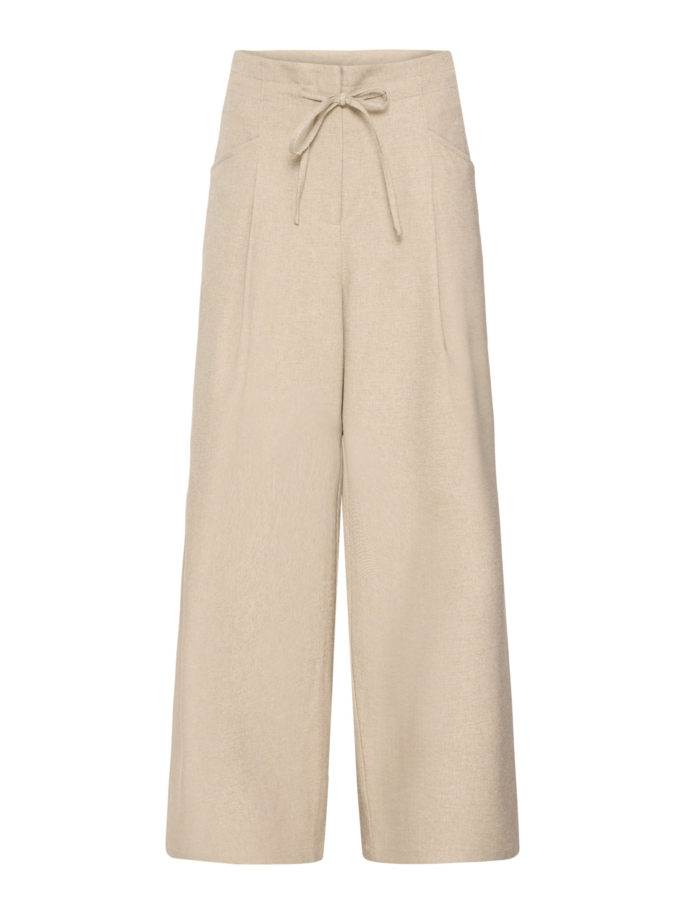 ICHI - Pierna ancha Pantalón plisado 'IHESTIPO' en beige: frente