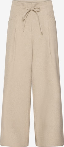 ICHI Wide Leg Laskoshousut 'IHESTIPO' värissä beige: etupuoli