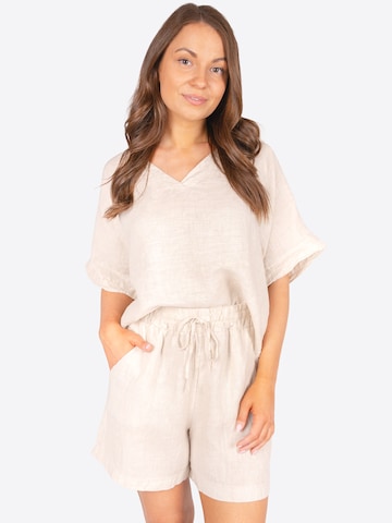 Loosefit Pantalon 'BEATRICE LINO' Seasons of April en beige : devant