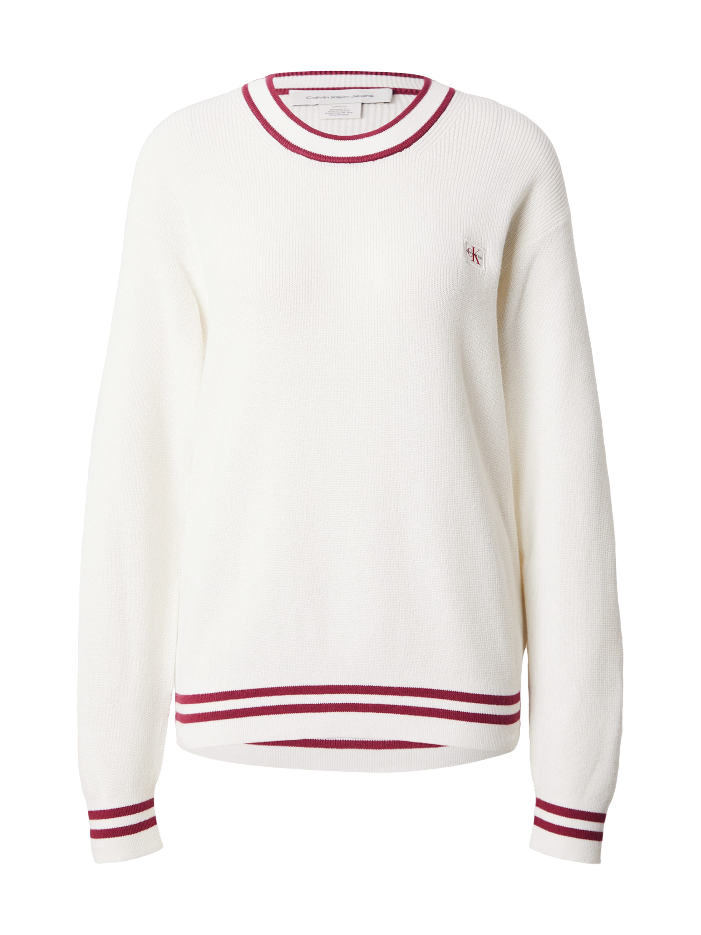 Pull-over Calvin Klein Jeans en blanc : devant