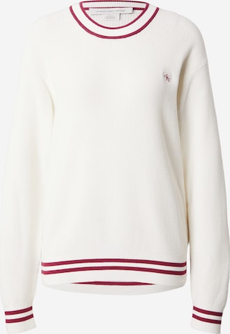 Pull-over Calvin Klein Jeans en blanc : devant