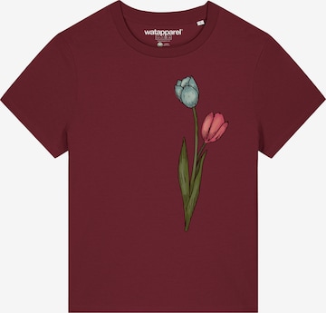 Watapparel Shirt 'Blume in Wasserfarbe 05' in Rood: voorkant