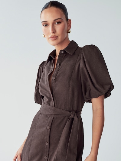 Willa Blousejurk 'Ariane' in de kleur Chocoladebruin, Productweergave