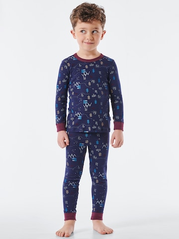 SCHIESSER Pajamas 'Wild Animals' in Blue: front