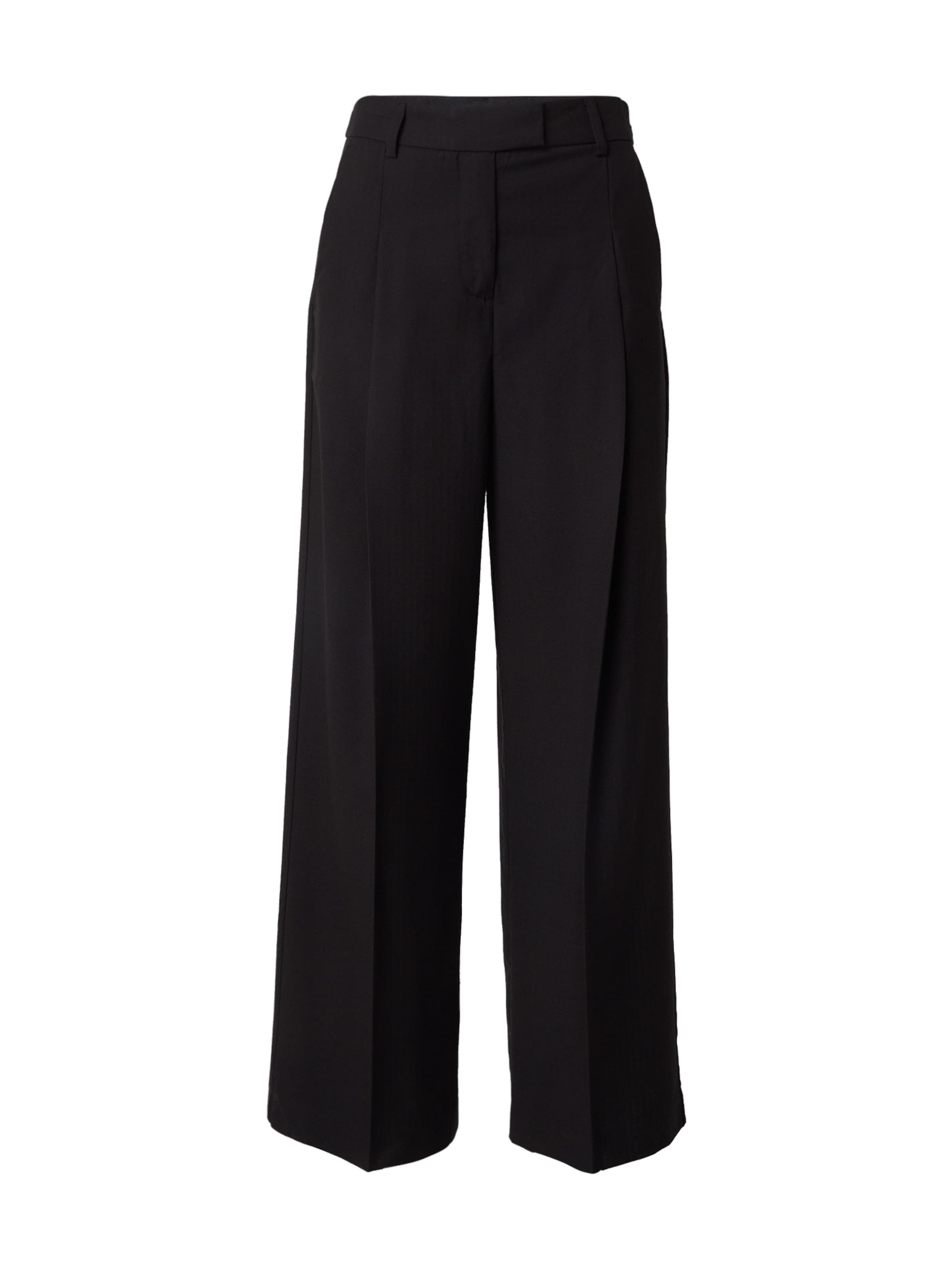 Wide Leg Pantalon à pince 'Machella' MSCH COPENHAGEN en noir : devant