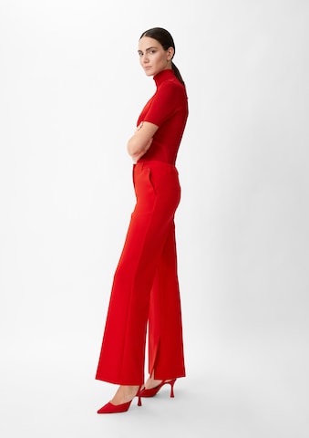 COMMA Flared Trousers with creases in Red: front