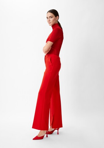 COMMA Flared Trousers with creases in Red: front