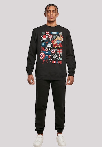 F4NT4STIC Sweatshirt 'Marvel Universe Thor And Captain America Christmas Day' in Zwart