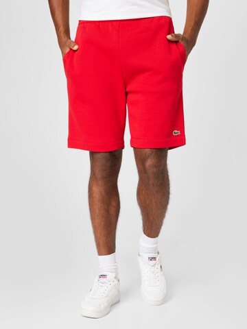 LACOSTE Regular Trousers in Red: front