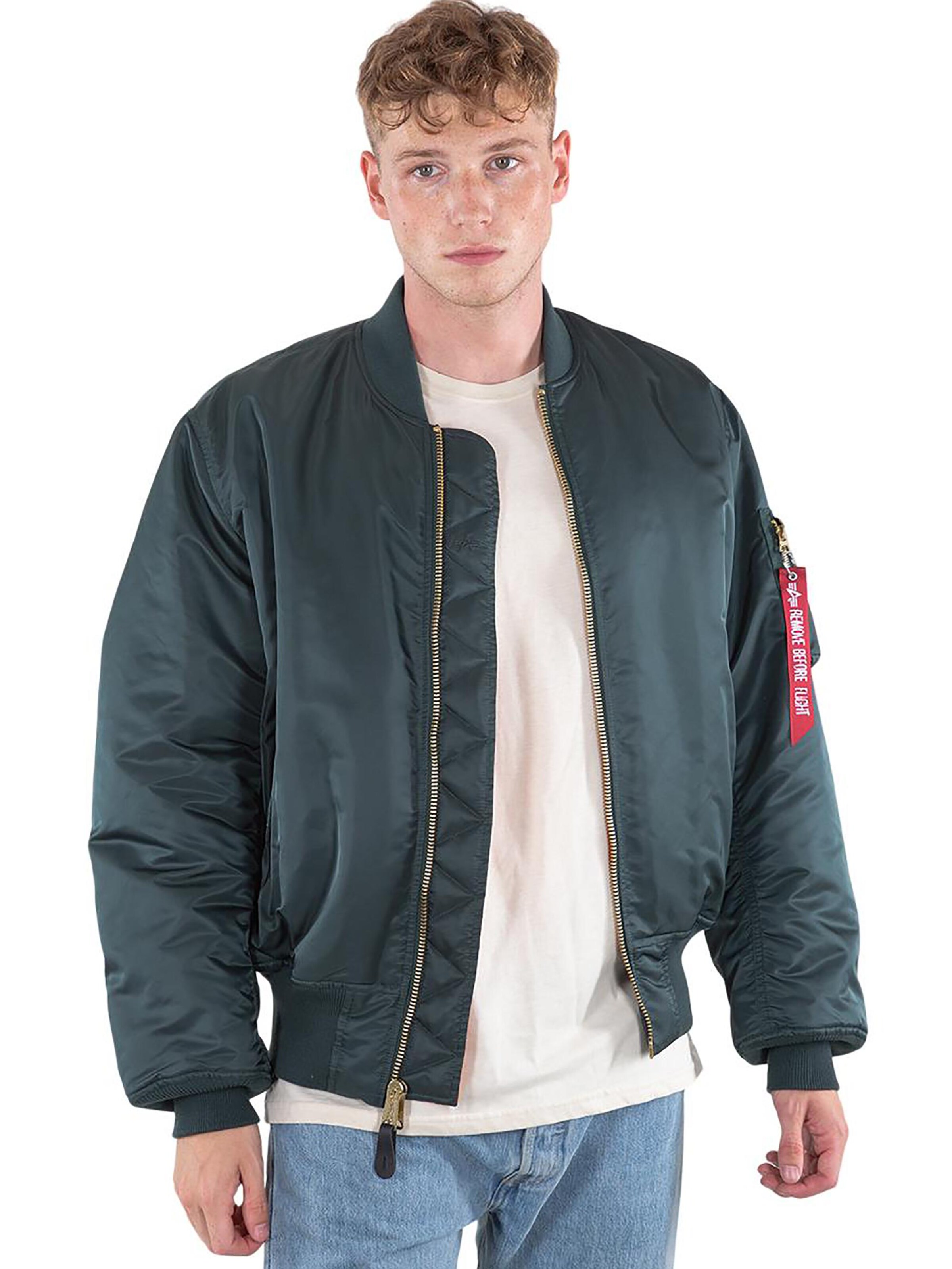 ALPHA INDUSTRIES - Chaqueta de entretiempo 'MA-1' en verde