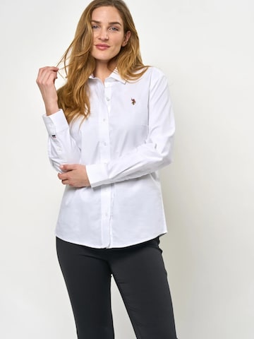 U.S. POLO ASSN. Bluse 'Gina' i hvid: forside