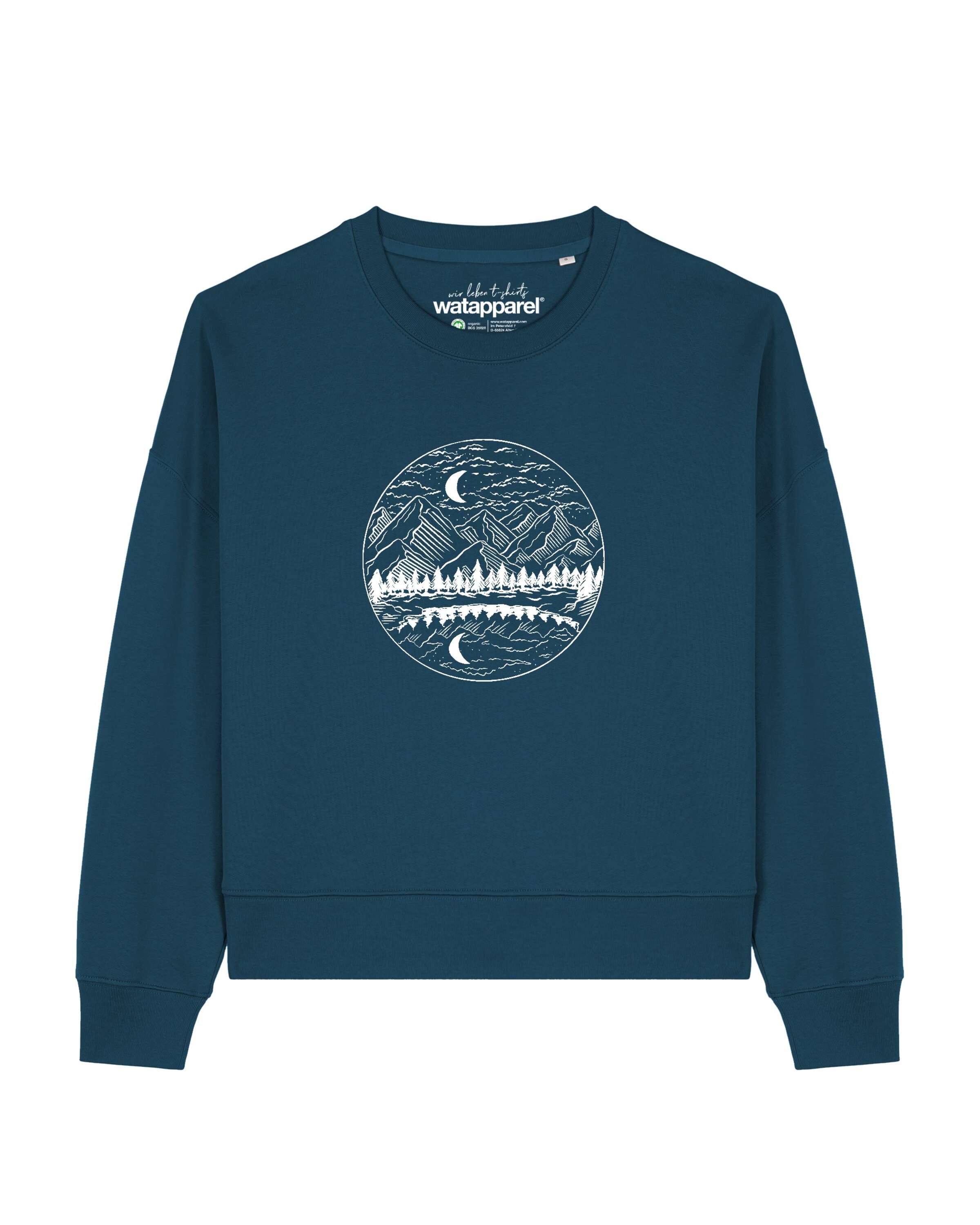 Watapparel Sweatshirt 'Mountains By Night' in Groen: voorkant