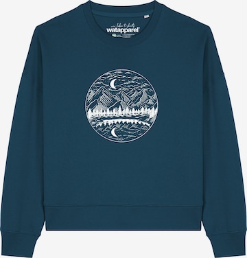 Watapparel Sweatshirt 'Mountains By Night' in Groen: voorkant