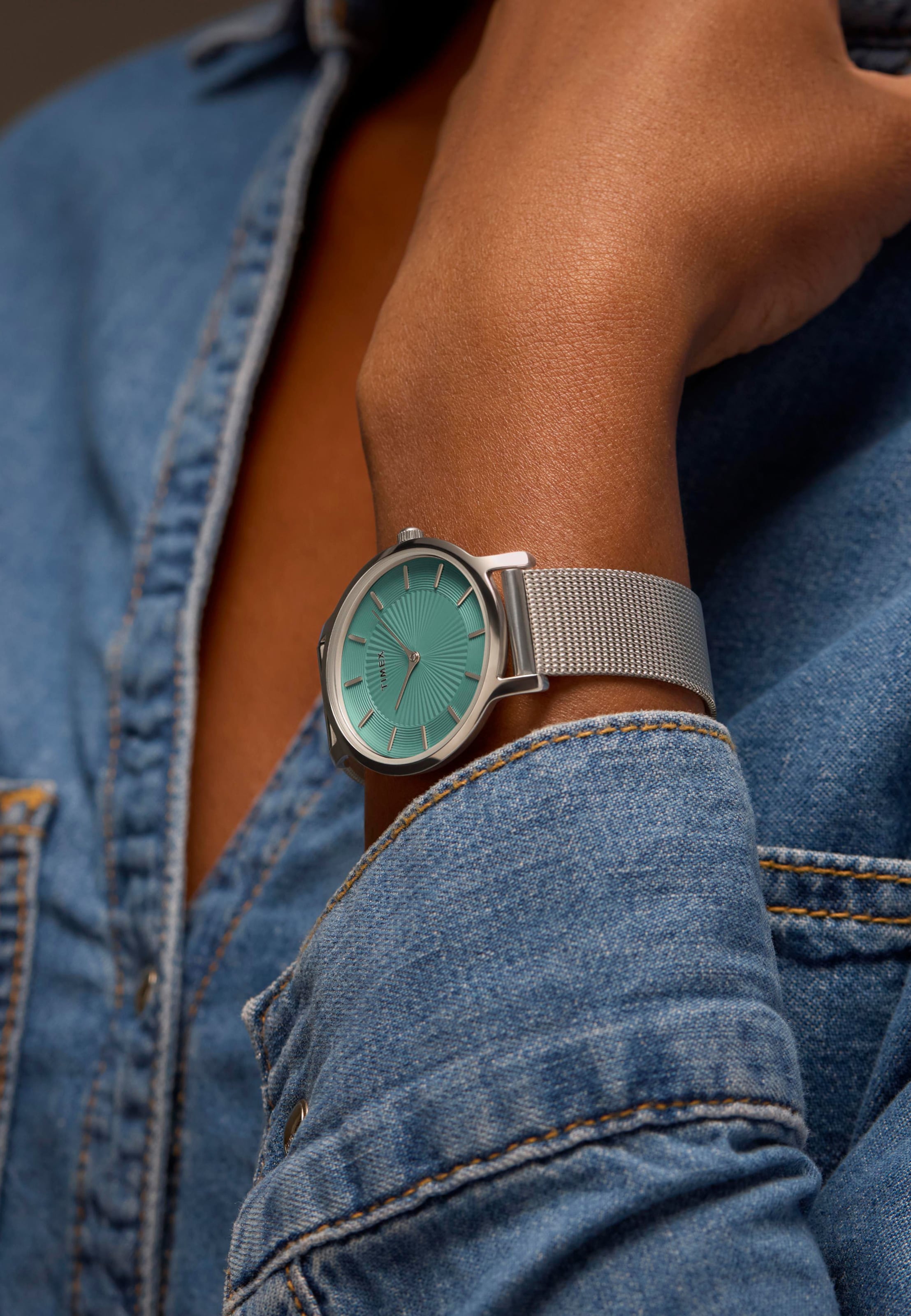 TIMEX Analoguhr in Silber: Vorderseite