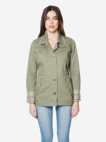 KOROSHI - Casaco meia-estação em verde: frente